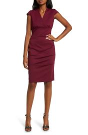 Tahari Asl Ruched Back Scuba Sheath Dress at Nordstrom Rack