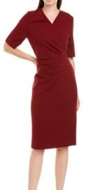 Tahari Dresses Tahari Asl Brick Red Ruched Waist Sheath Dress 4p Poshmark at Poshmark