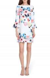 Tahari Floral Bell Sleeve Shift Dress at Nordstrom