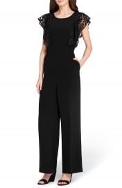 Tahari Lace Sleeve Crepe Jumpsuit at Nordstrom