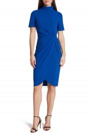 Tahari Mock Neck Stretch Crepe Sheath Dress   Nordstrom at Nordstrom