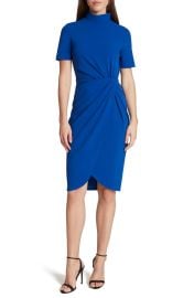 Tahari Mock Neck Stretch Crepe Sheath Dress at Nordstrom