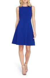 Tahari Seamed Knit Fit and Flare Dress in Blue at Nordstrom