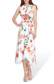 Tahari Sleeveless Floral Chiffon Midi Dress at Nordstrom