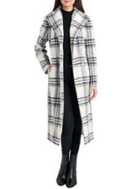 Tahari Womens Tara Plaid Wool Maxi Wrap Coat  belk at Belk