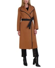 Tahari Womens Wool Blend Belted Wrap Coat - Macys at Macys