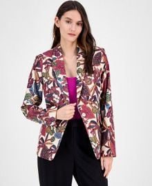 Tahari Womenx27s Printed Notch Collar One-Button Blazer - Macyx27s at Macys
