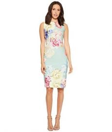 Tahari by ASL Scuba Crepe Floral Sheath Dress at Zappos