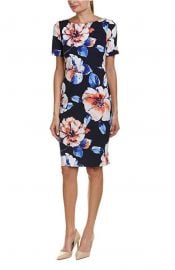 Tahari by ASL Womens Floral Scuba Crepe Sheath Dress at Amazon