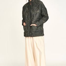 Tahoe Quilted Jacket in Charcoal Jurassic Kantha MIRTH at Mirth