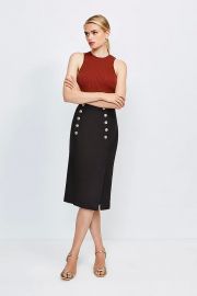 Tailored Button Pencil Skirt at Karen Millen