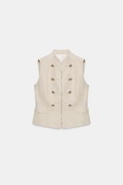 Tailored Frog Claps Vest at Zara