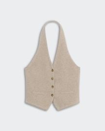 Tailored Halter Vest - Taupe at Guest In Residence