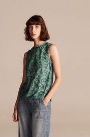 Tailored Margaux Paisley Sleeveless Top  at Rebecca Taylor