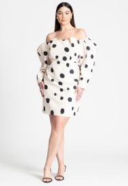 Tailored Mutton Sleeve Mini Dress Paradiso Dot Eloquii at Eloquii