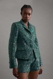 Tailored Sequin Tweed Single Breasted Blazer at Karen Millen