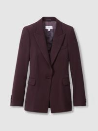 Tailored Single Breasted Suit Blazer in Berry REISS USA at Reiss