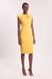 Tailored Sleeveless Neck Detail Pencil Midi Dress at Karen Millen