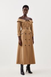 Tailored Wool Blend Trench Midaxi Dress at Karen Millen