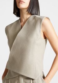 Tailored Wrap Waistcoat - Beige Manire De Voir USA at Manière De Voir