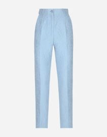 Tailored floral quilted jacquard pants in Light Blue for Women DolceampGabbana US at Dolce & Gabbana