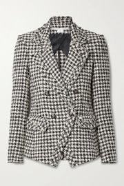 Taja double-breasted houndstooth cotton-blend tweed blazer at Net a Porter