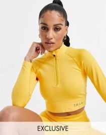 Tala Aster long sleeve crop top in yellow - exclusive to at ASOS