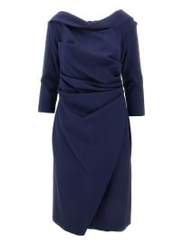 Talbot Runhof Asymmetrical Draped Dress Blue at Farfetch