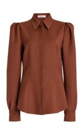 Talbot Shirt in Cognac Sportswear Wool Gabriela Hearst at Gabriela Hearst