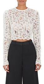 Talia Guipure Lace Crop Top at Barneys