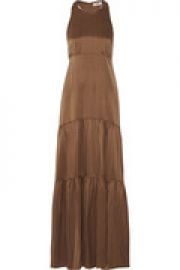 Talia tiered pleated washed-silk maxi dress at The Outnet