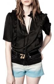 Talino Short Sleeve Silk Jacquard Top by Zadig  Voltaire at Nordstrom