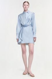 Talit Draped Front Mini Dress - Sky Blue SIMKHAI at Simkhai