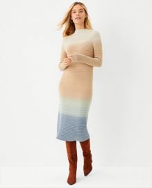 Tall Ombre Mock Neck Midi Sweater Dress at Ann Taylor