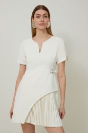 Tall Tailored Military Pleat Short Sleeve Mini Dress at Karen Millen