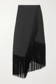 Taller Marmo Bossa Nova wrap effect fringed crepe skirt at Net a Porter