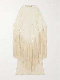 Taller Marmo Draped fringed crepe kaftan at Net a Porter