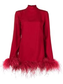 Taller Marmo feather-trim Mini Dress - at Farfetch