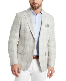 Tallia Slim Fit Patterned Linen Sportscoat at Macys