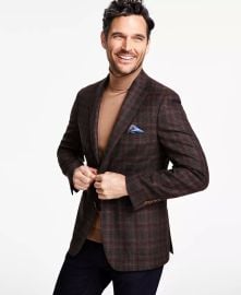 Tallia Slim Fit Wool Blend Printed Sport Coat at Macys