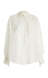 Tama Linen-Silk Lace-Filigree Shirt By Zimmermann at Moda Operandi