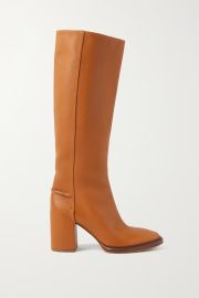 Tan Edith leather knee boots  CHLO  NET-A-PORTER at Net a Porter