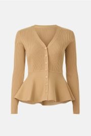 Tan V-Neck Cardigan by Jason Wu x RTR Rent the Runway at Rent the Runway