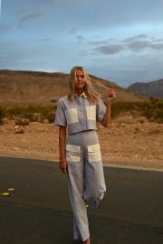 Tana Recycled Linen Pants Azure at Yellow The Label