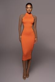 Tangerine Afterglow Midi Dress JLUXLABEL at Jlux Label