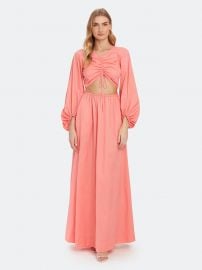 Tangier Cutout Long Sleeve Nylon Maxi Dress by Staud at Verishop