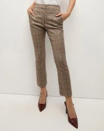 Tani High Waisted Plaid Pant in Brown Check at Veronica Beard