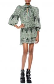 Tanisha Paisley Tie Neck Long Sleeve Dress at Nordstrom