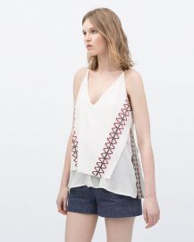 Tank Top with Ethnic Embroidery at Zara