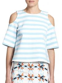 Tanya Taylor - Cold-Shoulder Striped Top at Saks Fifth Avenue